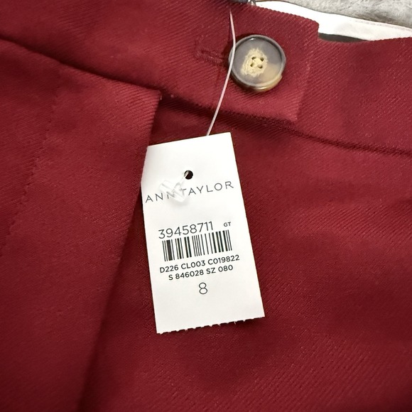 Ann Taylor Pants Womens 8 Red Wide Leg Polyester Viscose Dress Work Business NWT - Picture 7 of 15